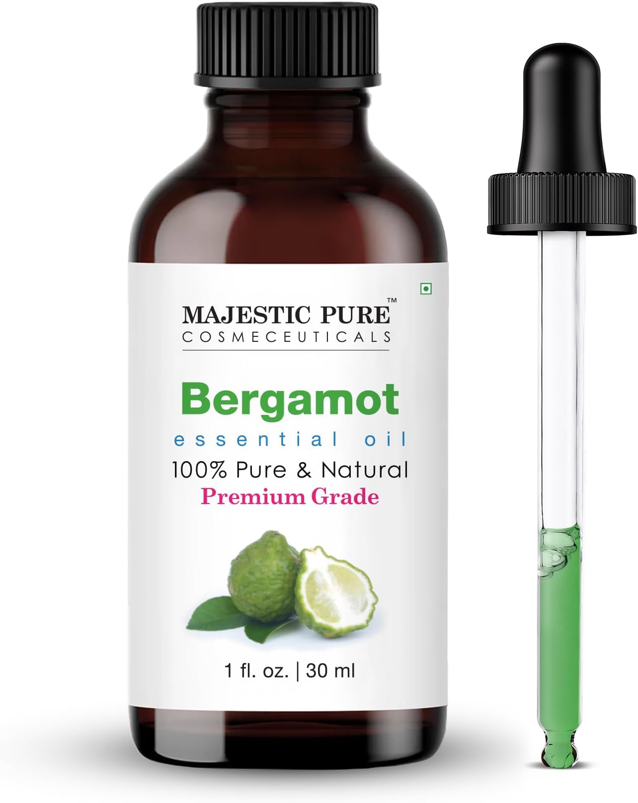 Majestic Pure Bergamot Essential Oil - 100% Pure and Natural, Therapeutic Grade Bergamot Oil, 1 fl. oz