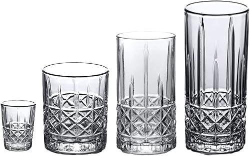Miniatura 1 de AMZ Empire Vasos texturizados dobles de 11 onzas, juego de 4 vasos de roca diseñados, vasos fuertes para beber, vasos de primera calidad con
