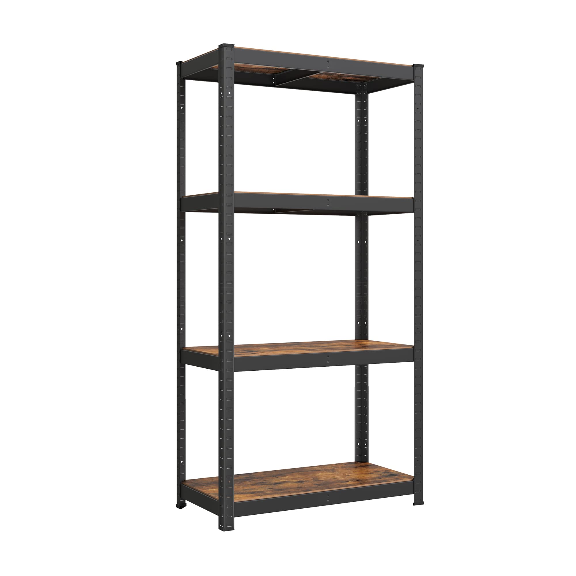 SONGMICS Standregal, Bücherregal, Lagerregal, 4 Ablagen, verstellbar, 40 x 80 x 160 cm, bis 520 kg belastbar, für Küche, Wohnzimmer, vintagebraun-schwarz GLR044B11