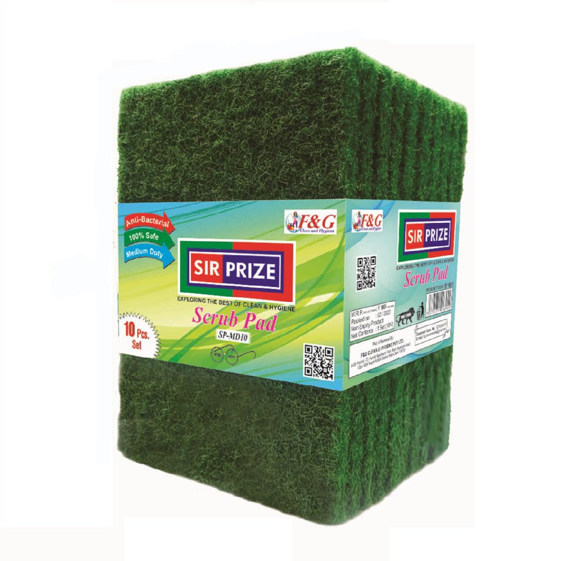 Scrub Pads|Dish wash Juna Scrubber Clean Shine Brite Utensils Scrub Pads - Green (Large [Pack of 5Pcs])-image-34