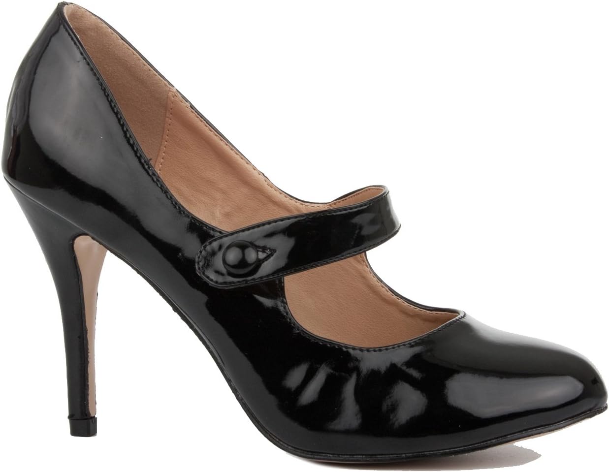 Black Patent Size 5 - Ladies Womens Low MID HIGH Heel Ankle Strap Court Shoes Work Pumps Sandals