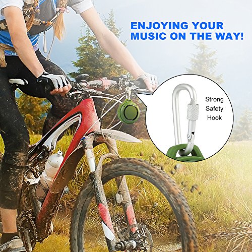 Image of Kunodi Outdoor Waterproof Bluetooth Speaker, Wireless Portable Mini Travel Speaker with Subwoofer, Enhanced Bass, Built in Mic for Sports, Pool, Beach, Hiking, Camping (Green)