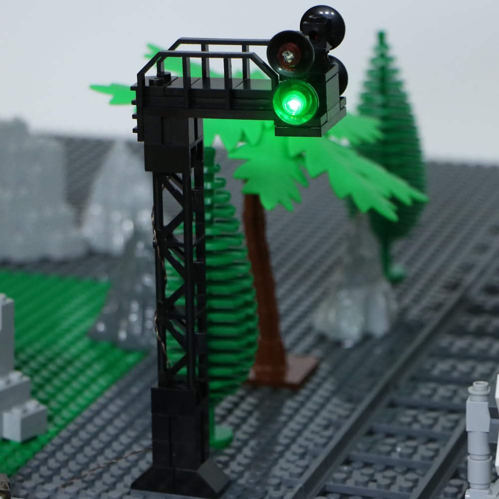 TEDDOO Building Block Railway Track LED Signal Light Intelligent Suitable for Railway Station Rail and Road Kit Small Particle Building Blocks Light Lighting Kit Block Gifts Compatible with Lego