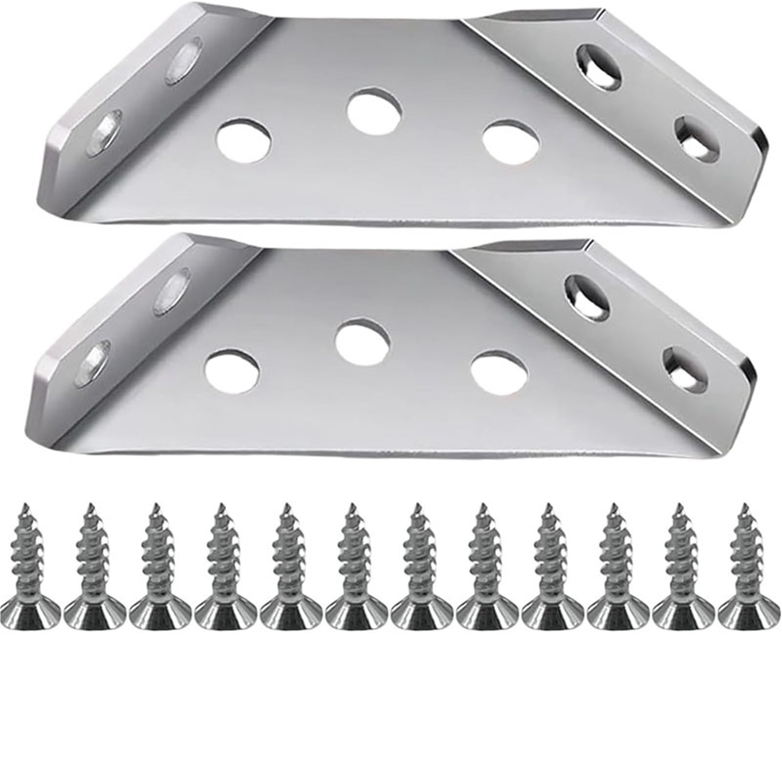 Cidegoo 2 Set Corner Code 1-24Set Corner Brackets Stainless Steel Furniture Angle Shelf Connector Cabinet Support Fixing Frame Brace With Screw(2 Set)