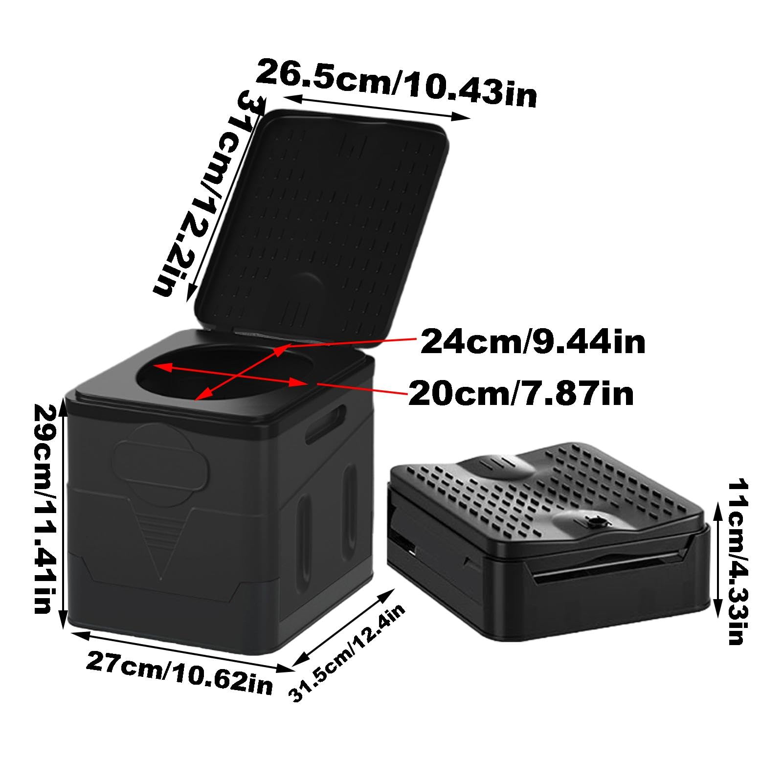 Wc Portatile Auto Campeggio WC Da Campeggio Pieghevole - Vasino Portatile Per Adulti E Bambini, Altezza Regolabile, Leggero Wc Pieghevole Regolabile
