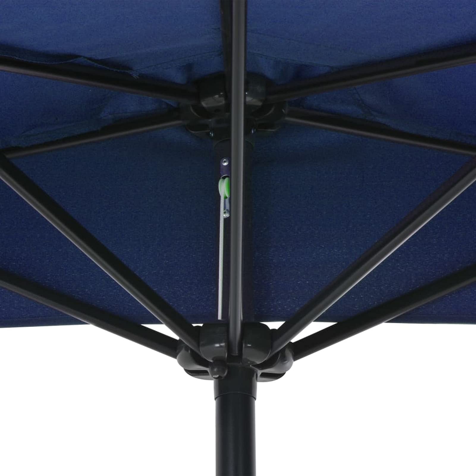 Homgoday Sombrilla balcón semicircular Palo Aluminio Azul 270x144x222 cm Sombrilla de Jardín,Protección UV Sombrilla Jardín Grande Orientable Jardín Parasol Balcón