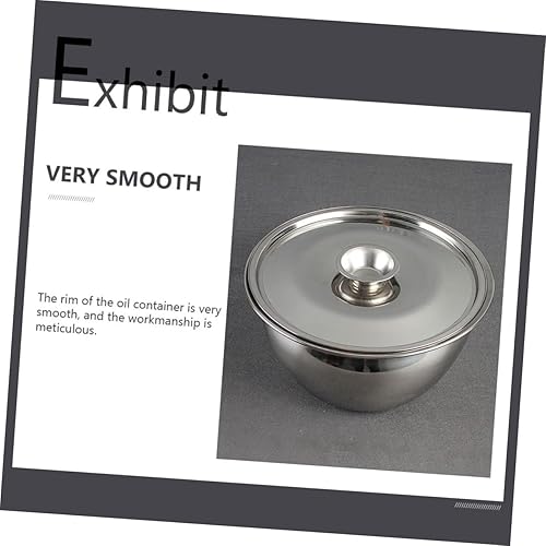 Miniatura 6 de HOMSFOU 1 juego de bandeja de aceite con tapa para cocina, cuencos, mezcladores, tarros de vidrio con tapas, cuencos de mezcla profunda, lata de