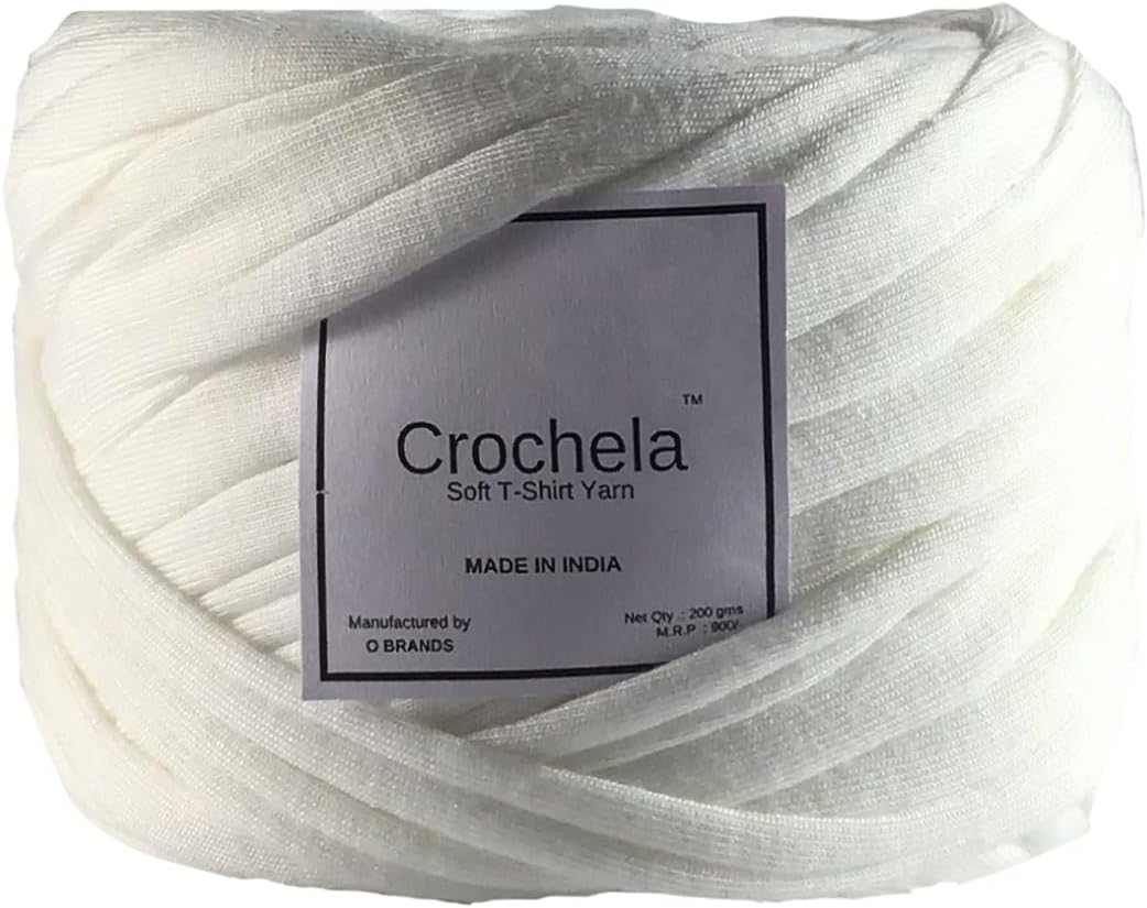 Crochela Cotton-Polyester Tshirt Yarn (White)