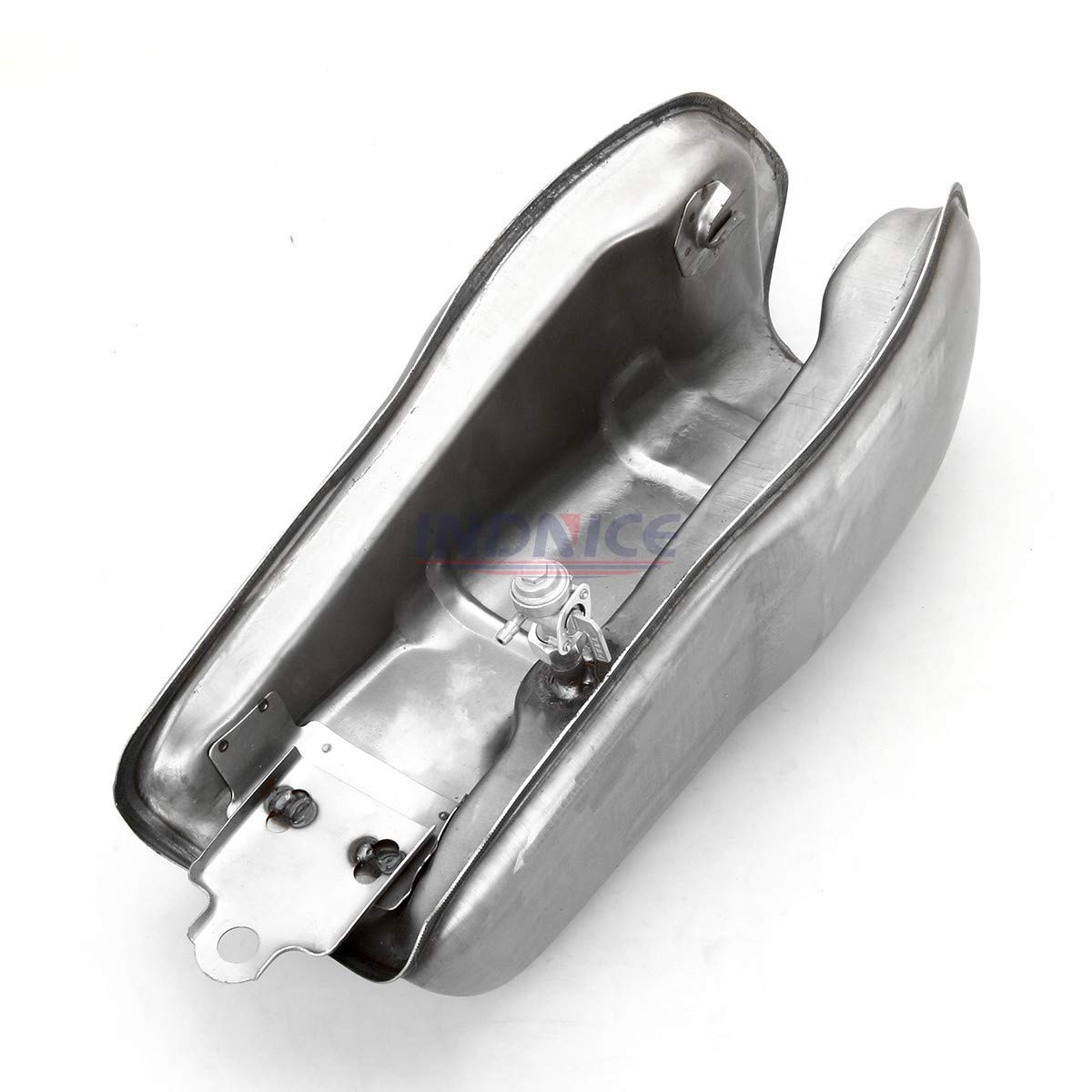 Réservoir Café Racer 9 Litres (2,4 Gal) - Compatible Yamaha RD, Suzuki, Honda, Acier Argenté, Style Rétro