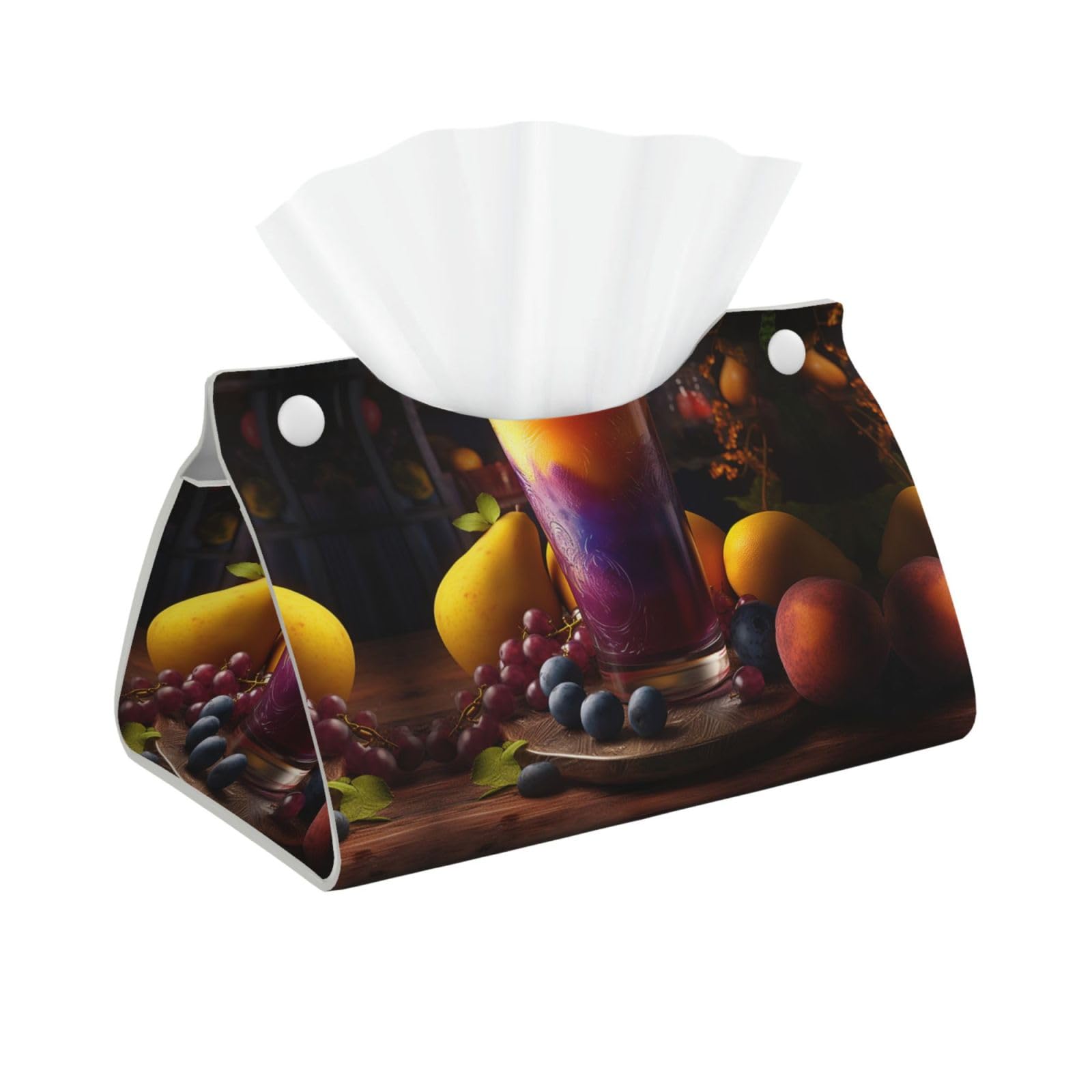 Decorative Tissue Box Cover Mango Smoothie Tissue Box Holder Aesthetic Leather Storage Organizer Box for Bathroom Vanity Tabletop Night Stands Office Funny Home Decorative Tissue Case