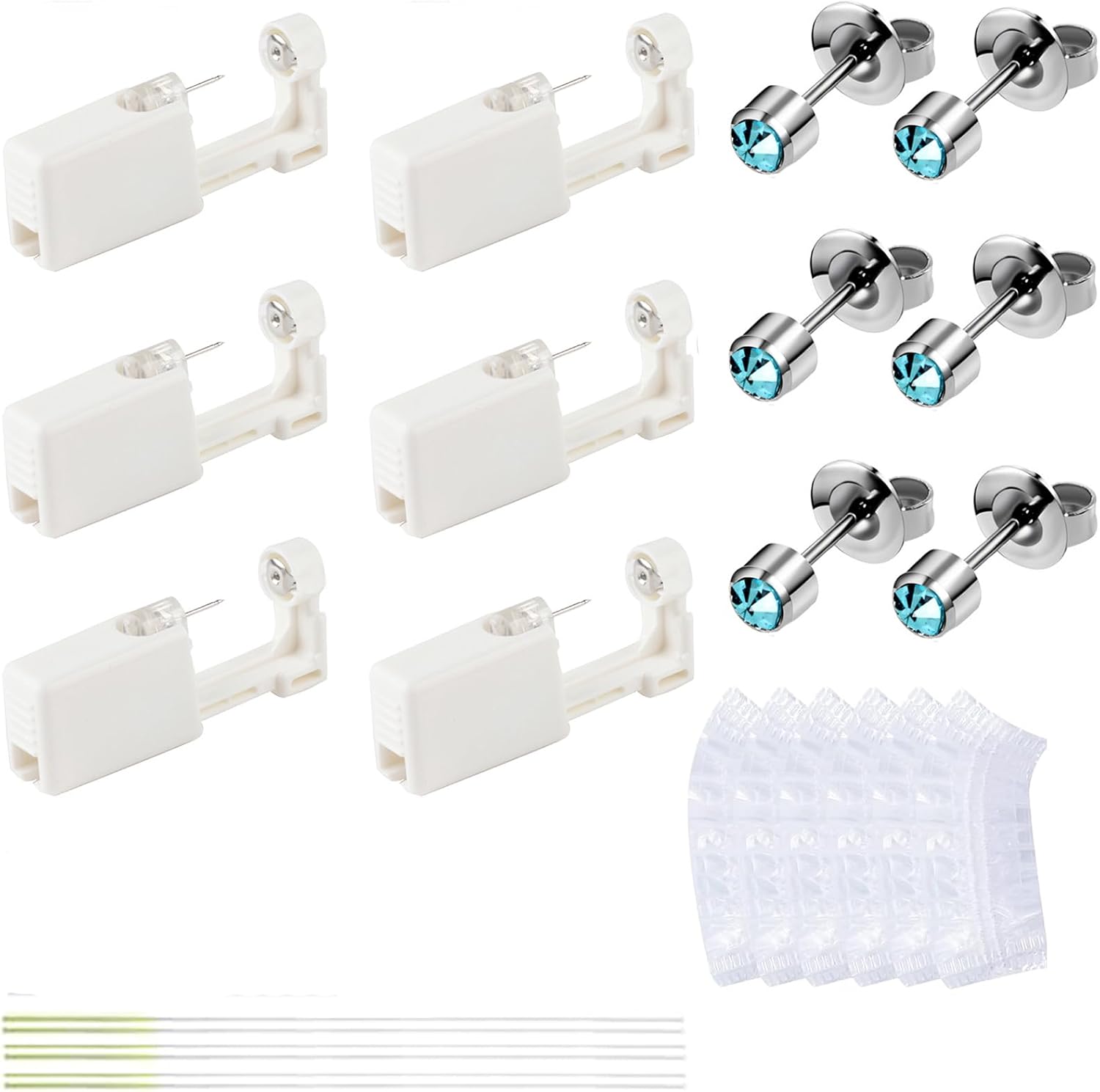 Ear Piercing Kit,Disposable Ear Piercing Gun with Cubic Zirconia Stud,30pcs/Sets Ear Piercing Tools for Salon and Home Piercing