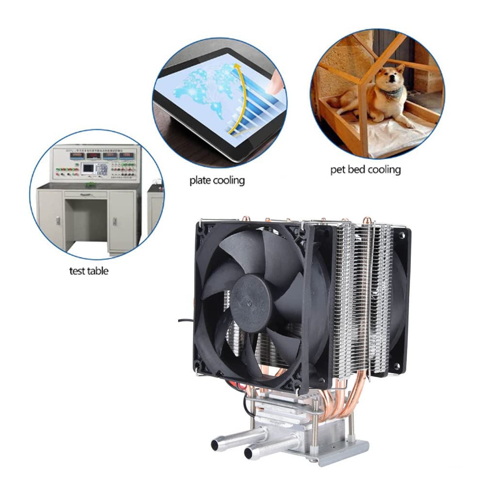 Tyenaza Enfriador Termoeléctrico de 12 V, Refrigeración Termoeléctrica Peltier, Sistema de refrigeración por Agua con Ventilador, Producto Terminado del Cabezal de Enfriamiento de Agua del Tubo ZH