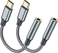 Vista 7 de Adaptador USB C a 3.5mm Jack de Auriculares (Paquete de 2), Cable Dongle de Audio Aux USB-C para iPhone 17 Pro Max/17 Pro, 16/15 Pro Max, 16/15 Pro