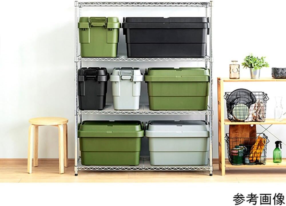 Risu TC-70S Trunk Cargo Stacking Storage Box, Made in Japan, 2.6 gal (70 L), Green