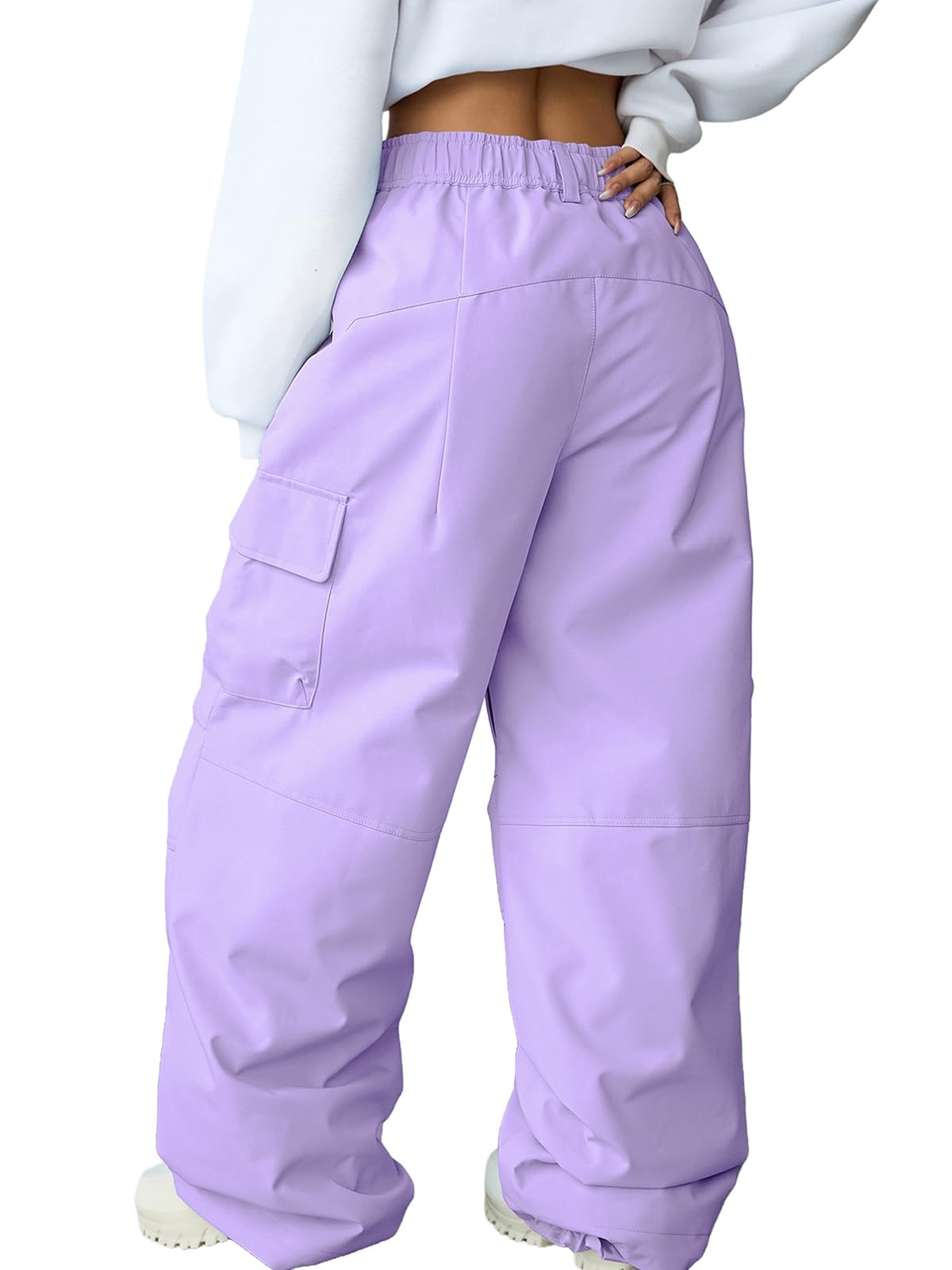 HOTIAN Pantalones de esquí para mujer impermeables cortaviento forrados cálidos softshell extraíbles cargo snowboard