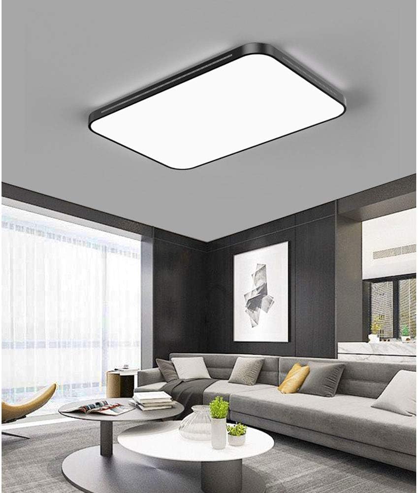 Lampadario Moderno a LED, plafoniera Rettangolare Nera a Incasso, 3 Temperature di Colore dimmerabili, ghiera Laterale da 23,6 Pollici, Adatto per Soggiorno, Camera da Letto, cucin