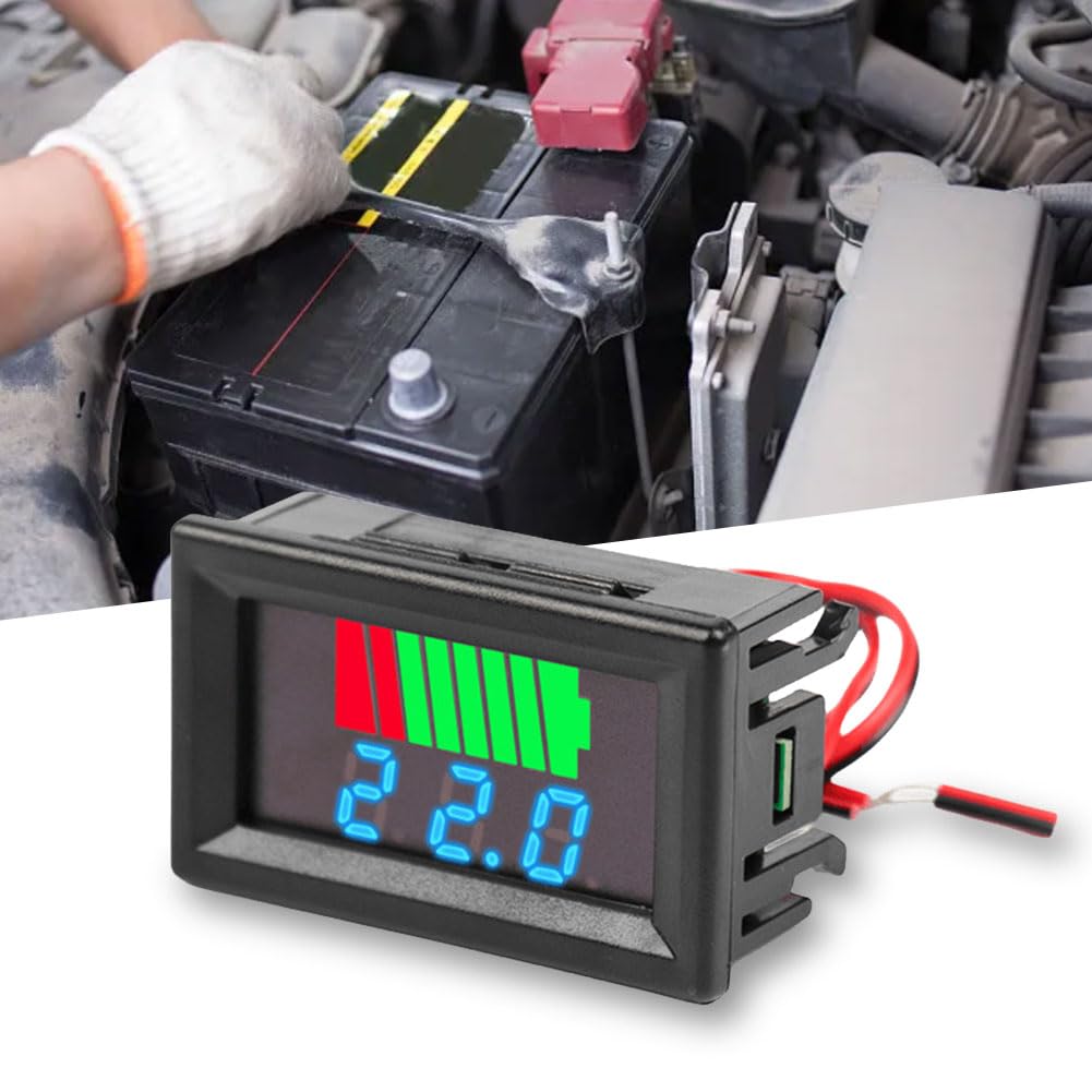 Testeur De Capacité De Batterie Voiture 12V-72V - Indicateur LED 8 Niveaux Avec Affichage Numérique - 7
