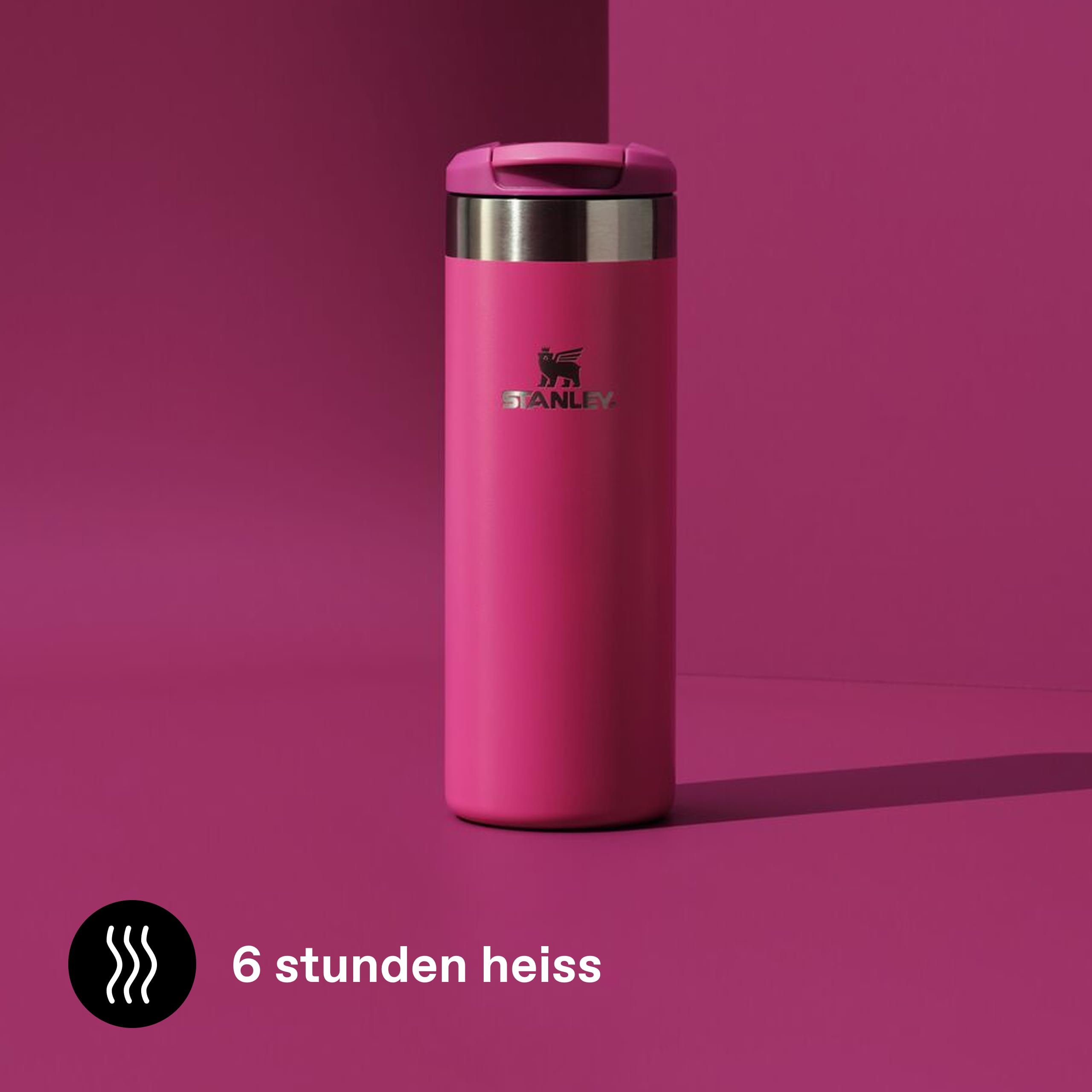 STANLEY 1913 Aerolight Transit Thermobecher 0.47L - Violet Blossom | Hält 6 Std. heiß - 8 Std. kalt - Spülmaschinenfest - Auslaufsicher - Becherhalter kompatibel