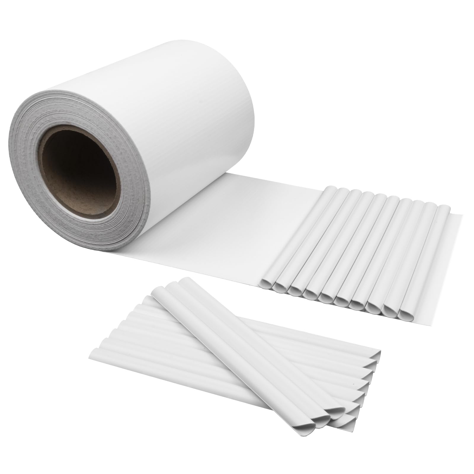 HENG FENG Brise Vue Jardin en PVC 50m x 19cm, Blanc | Brise Vue pour Clôture 450g/m², Occultation Totale, Résiste UV & Intempéries, av.30 Clips, pour Jardin/Terrasse/Balcon