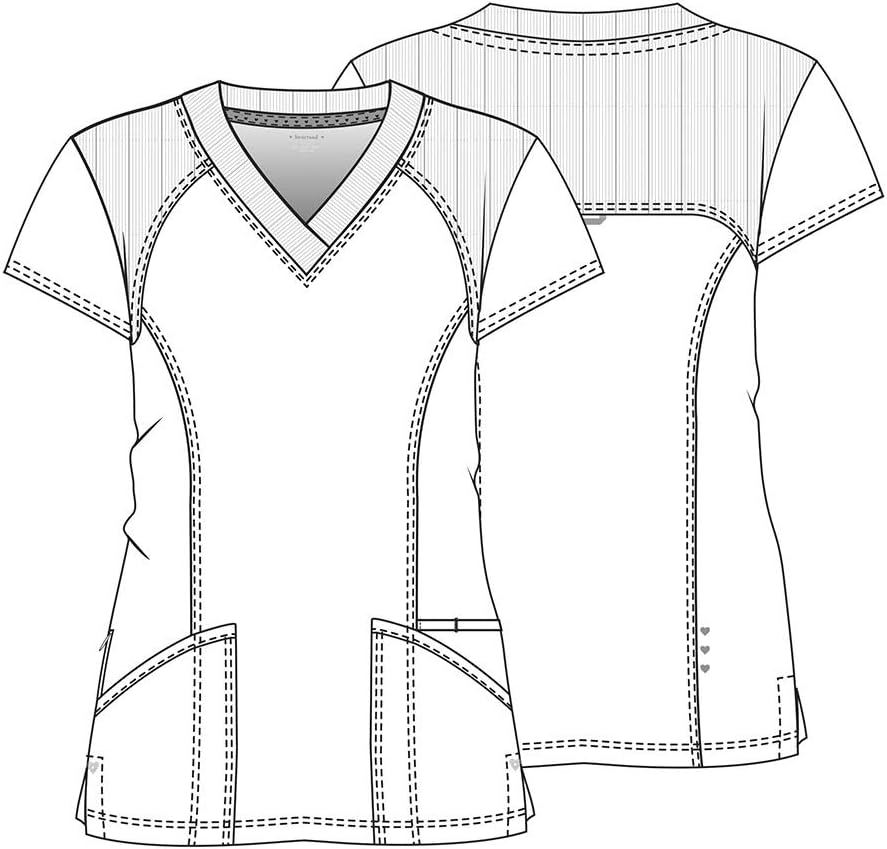HeartSoul V,Neck Top with Rib,Knit Trim, Womens Scrubs, Stretch Fabric HS660 - Image 5