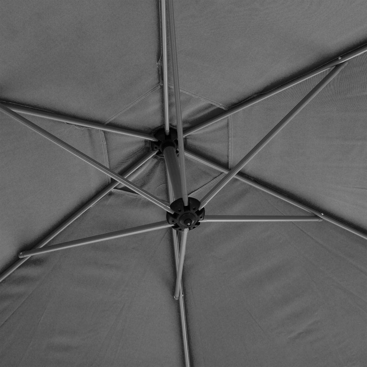 Hespéride Manoa Ombrellone Rotondo Offset 3 Metri: Alluminio Con Trattamento Epossidico, Taupe/grigio - 2