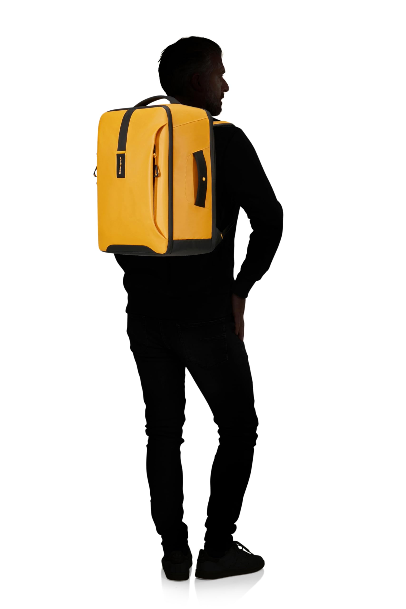 Samsonite Paradiver Light - EasyJet Handgepäck 45 x 20 x 36 cm, 33 L, 1 kg, Handgepäck, Flugzeug Rucksack M Untersetzer, Gelb