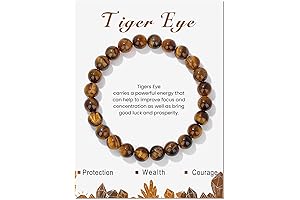 Tiger Eye Bracelet: 8mm Natural Stone Mens Beaded Bracelets