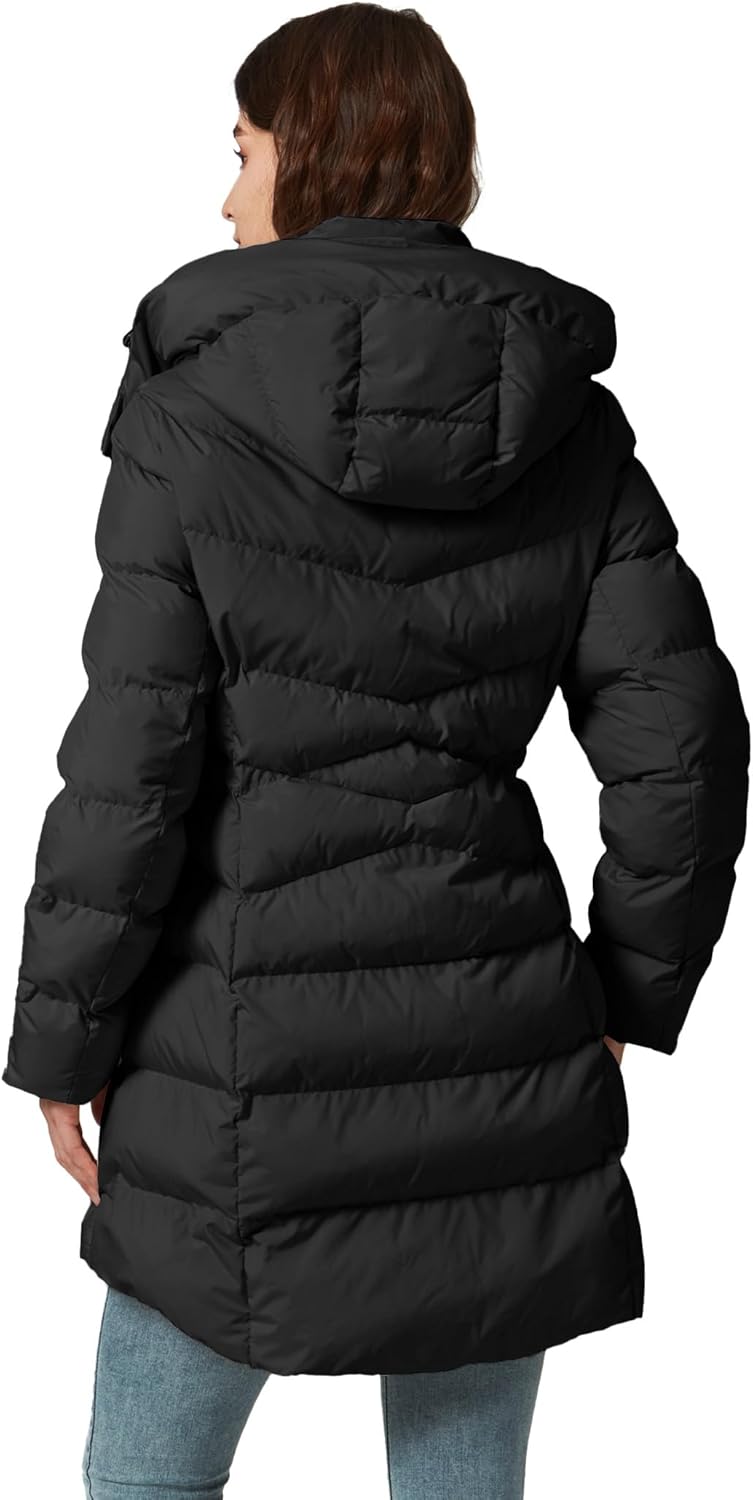 Women's Winter Warm Long Puffer Jacket Detachable Hood Quilted Thicken Coats - Image 2
