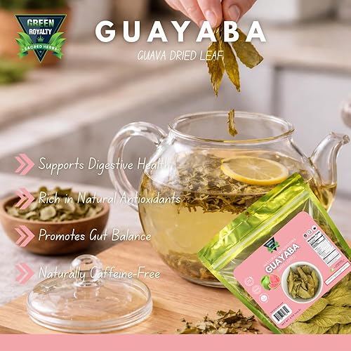 Miniatura 3 de Té de hojas sueltas de guayaba (hojas de guayaba) - Infusión de hierbas de hoja de guayaba seca, sin cafeína, sin OMG, sin azúcar, bolsa resellable