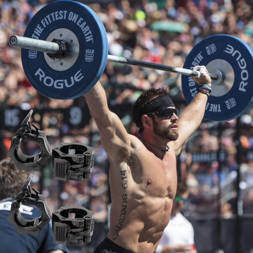 Cerioll Cierres para Pesas, Abrazaderas Mancuerna para Barras, Bloqueadores para Barras De Pesas, Barbell Collars, Cierre Rápido, Hebilla para Mancuernas, Negro