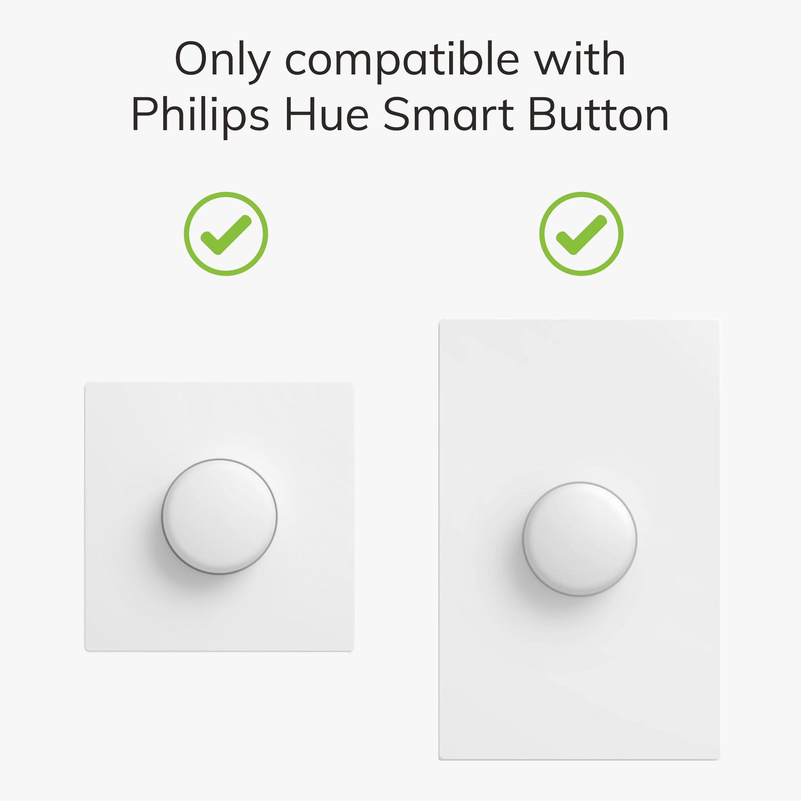 Pro Osłona Przełącznika dla Philips Smart Button, Kompatybilna z Hue Switch Cover, Adapter Płyty Przełącznika Zdalnego Oświetlenia, 1-Gang (2-Pack) | Nakładka na pojedynczy włącznik światła, do Smart Button, 2 szt., Button nie jest dołączony