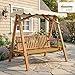 Outsunny Hollywoodschaukel Gartenschaukel Schaukelbank Schaukel 2-Sitzer Lärche Natur+Creme