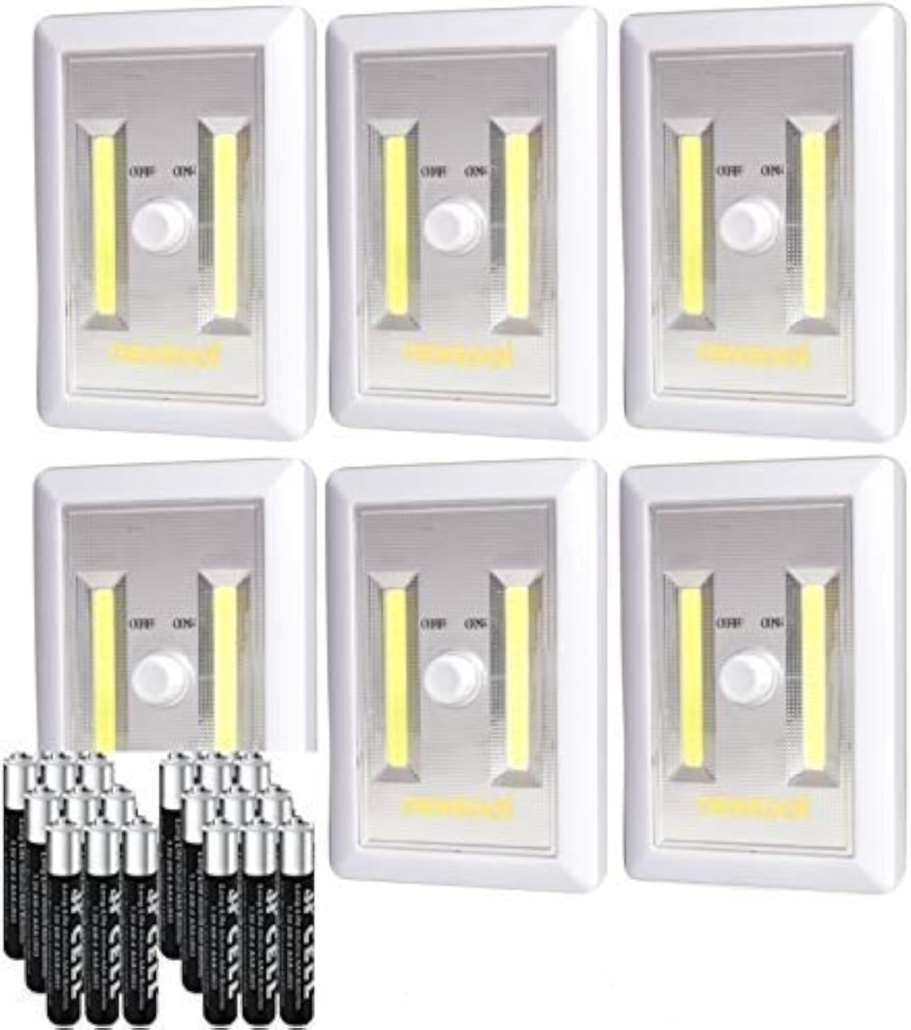 nextool Battery Operated Adjustable Brightness LED Night Lights, 200 Lumen Cordless COB LED Light Switch, Wall Wireless Mount Under Cabinet, Tap Light, Shelf, Closet, Garage,12 Pack, Cream Color