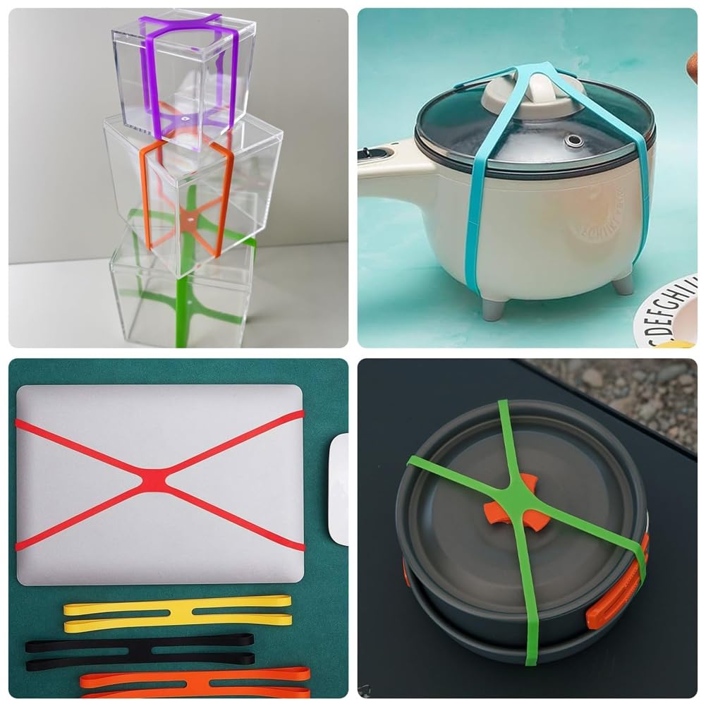 Aurelicxy 20pcs Wide Elastic Silicone Rubber Bands,5 Sizes Colourful Tear- Rubber Rings - Image 4