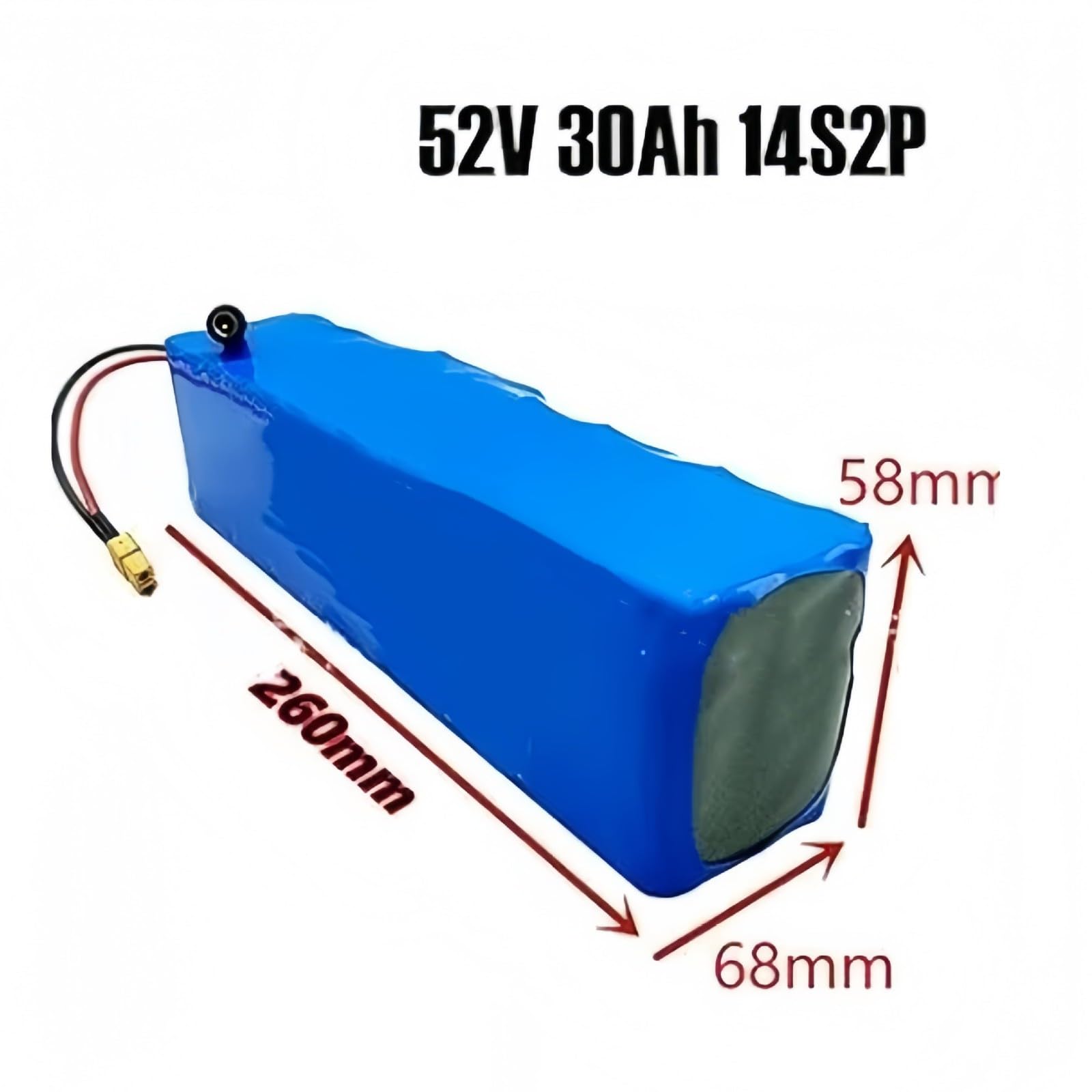 Batería de Litio de 52V, 14S2P, 30000mAh, 18650, Repuesto Recargable for vehículo de Movilidad, Scooter de Equilibrio eléctrico
