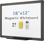 VIZ-PRO Magnetic Dry Erase White Board, 36 X 24 Inches, Black Aluminium Frame