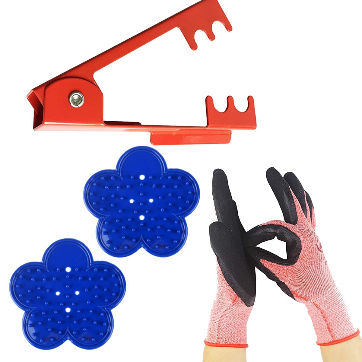JCE 4PCS Professional Rose Leaf Thorn Stripper Kit Stripping Tool Thorn Remover for Roses & Garden Glove