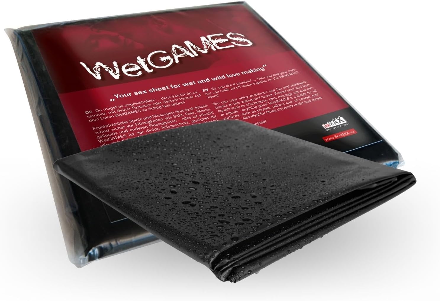 JOYDIVISION SexMAX WetGAMES Sheet black I Bed Sheet 180 x 220 cm I PVC Sheet for partner games & massages I Moisture protection for bed I washable up to 30°C I Bed Sheets waterproof