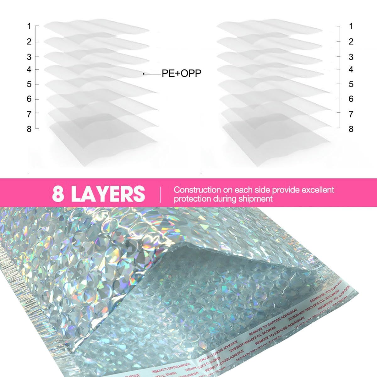 10 szt. metalicznych torebek bąbelkowych na prezenty glamour kolorowe foliowe koperty bąbelkowe wyściełane koperty wysyłkowe - srebrne-40 x 30 cm