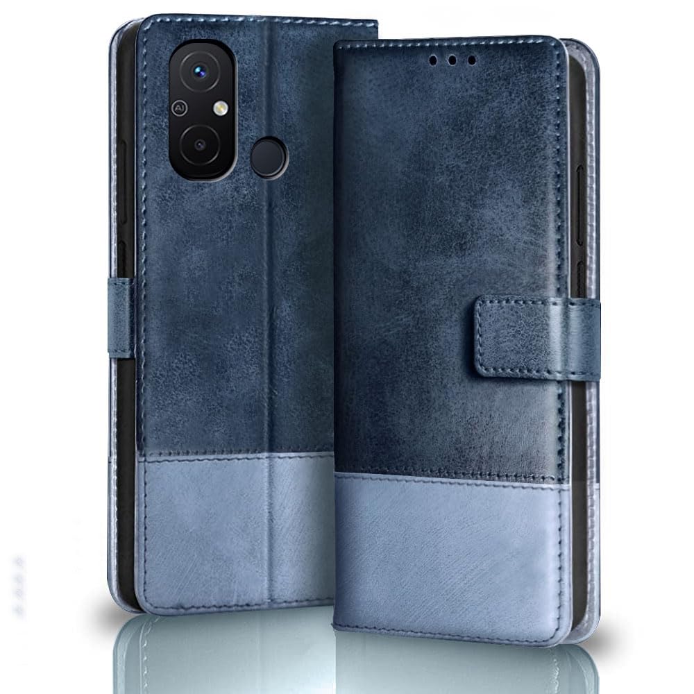 TheGiftKart Flip Back Cover Case for Mi Redmi 12C | Dual-Color Leather Finish | Inbuilt Stand & Pockets | Wallet Style Flip Back Case Cover for Mi Redmi 12C (Blue & Sky) (B0CGXS1J1C) Amazon Price History, Amazon Price Tracker