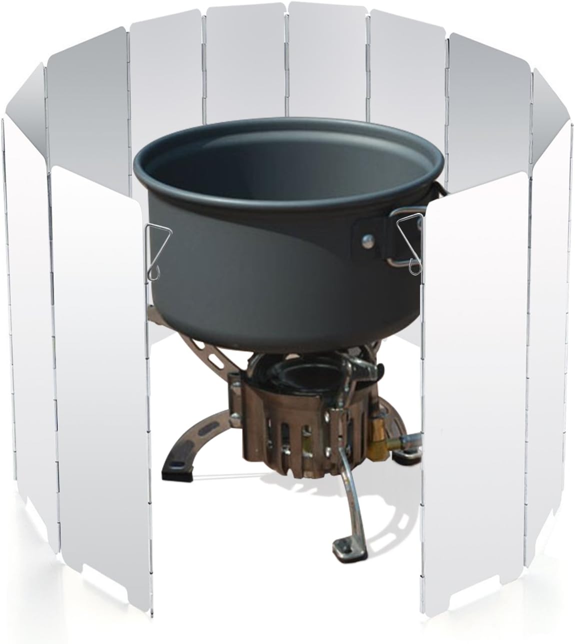 Camping Stove Windscreen 12 Plates Ultralight Folding Camp Stove Windscreen Portable Camping Stove Windshield for Use with Alcohol Stoves and Other Backpacking Stoves Butane Stoves