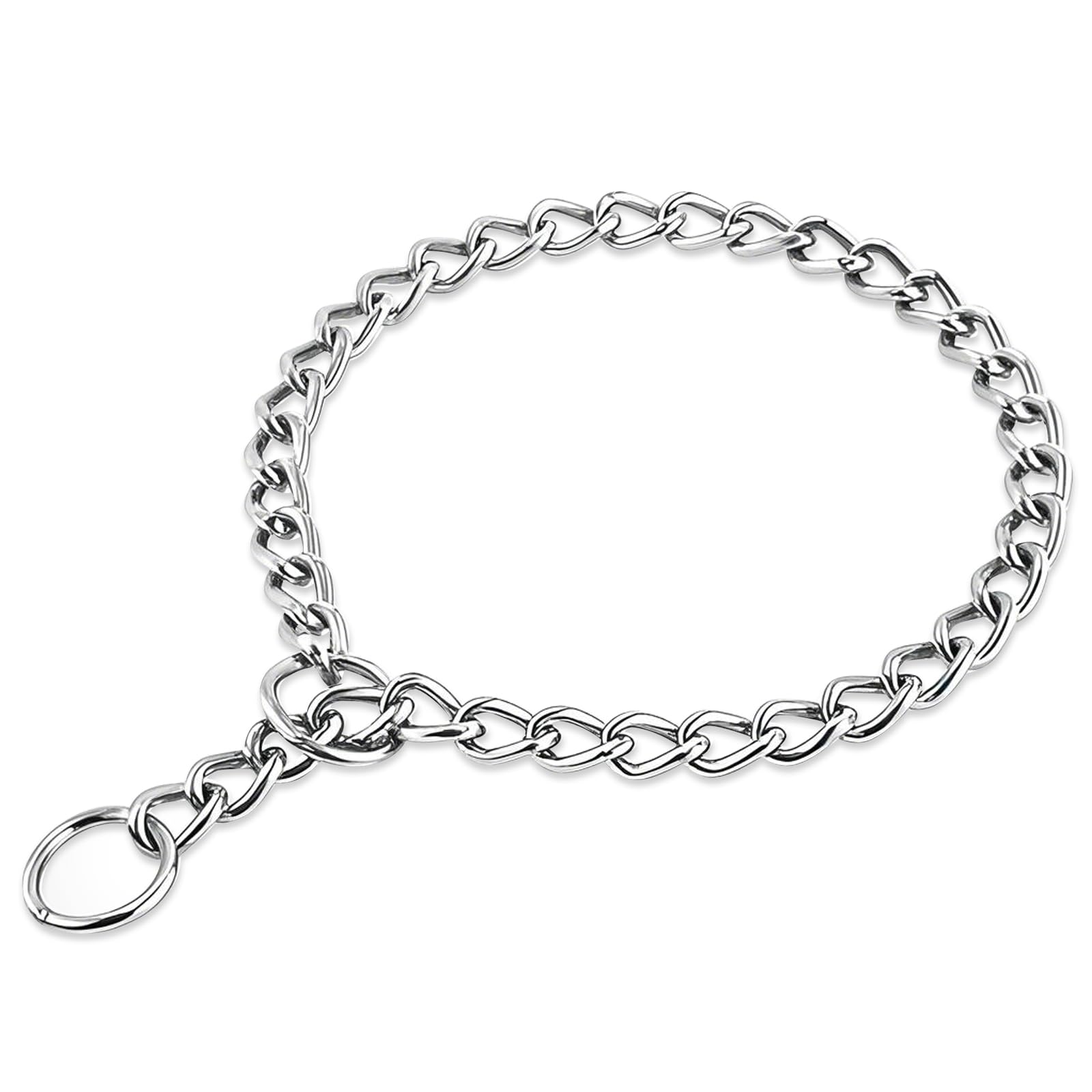 HAPPY HACHI Collar Perros Cadena Consistente, Acero Inoxidable 304, Collar Perro Hierro Metal para Perro Adiestramiento Mediano Grande (L-4,0mmx65cm)