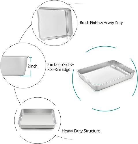 Miniatura 3 de TeamFar Sartén para lasaña revestida de 10.5 x 8 x 2 pulgadas
