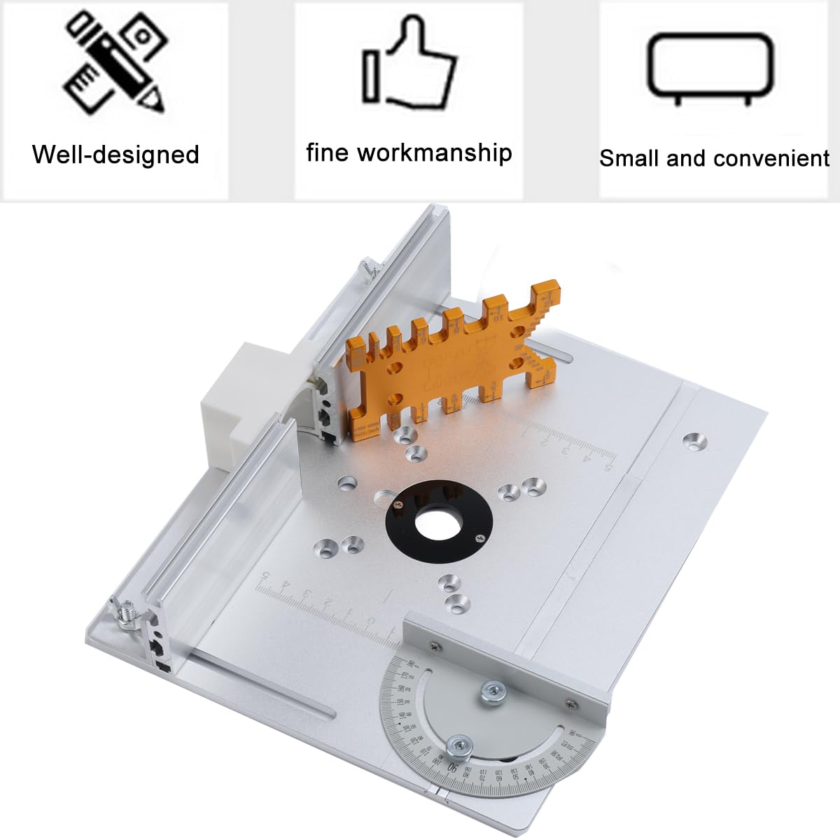 Set mit 4 Frästisch Einlegeplatte Oberfräse, Aluminium Oberfräsentisch,Frästisch Einlegeplatte HolzfräSer Einlegeplatte Werkzeug,Aluminiumlegierung für Oberfräse Tischfräse