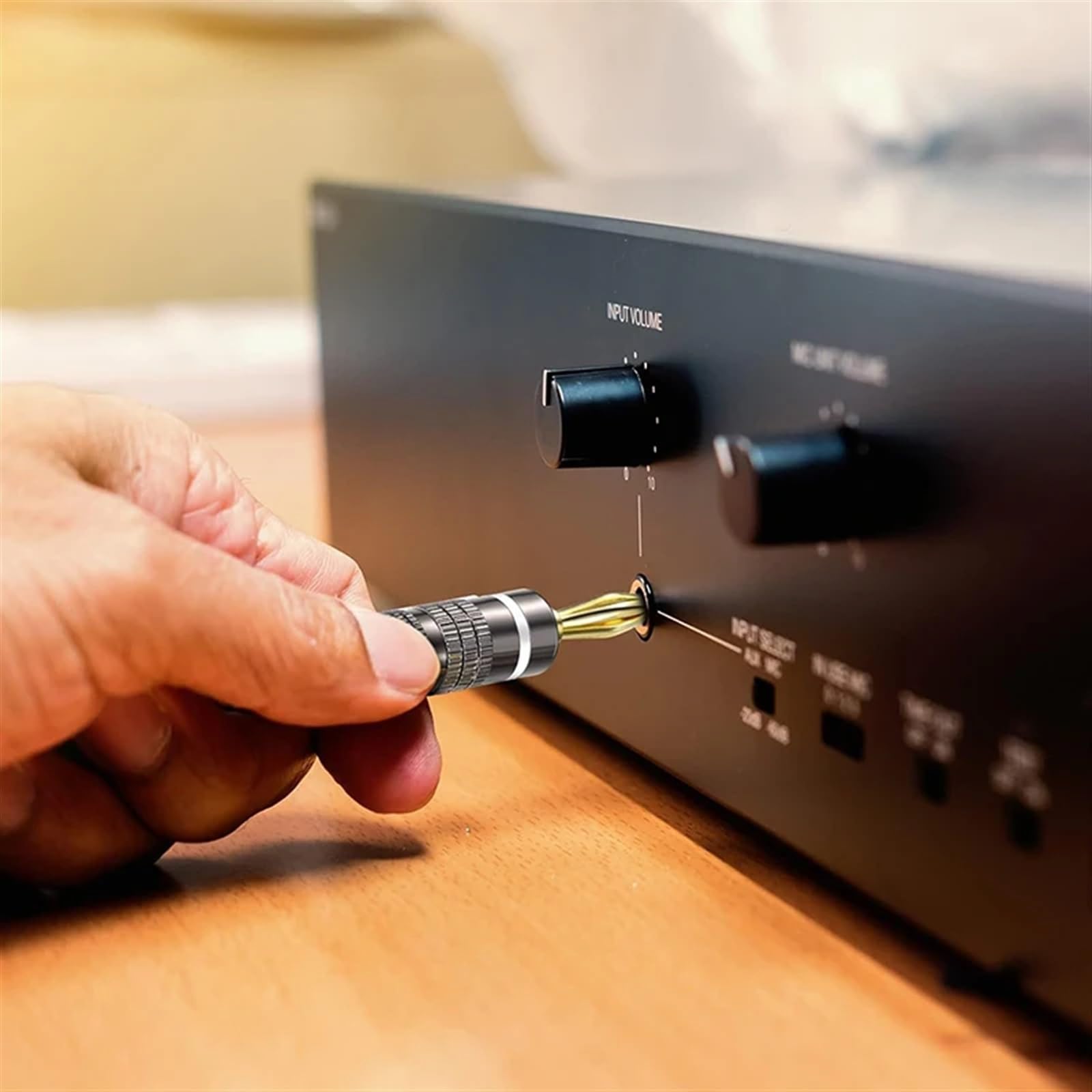 Wtyczka bananowa 4 mm do kabla głośnikowego, podwójne śruby, złącza audio i wideo z miedzi, pozłacane 24 K, wtyczka do kabla głośnikowego (6 sztuk)