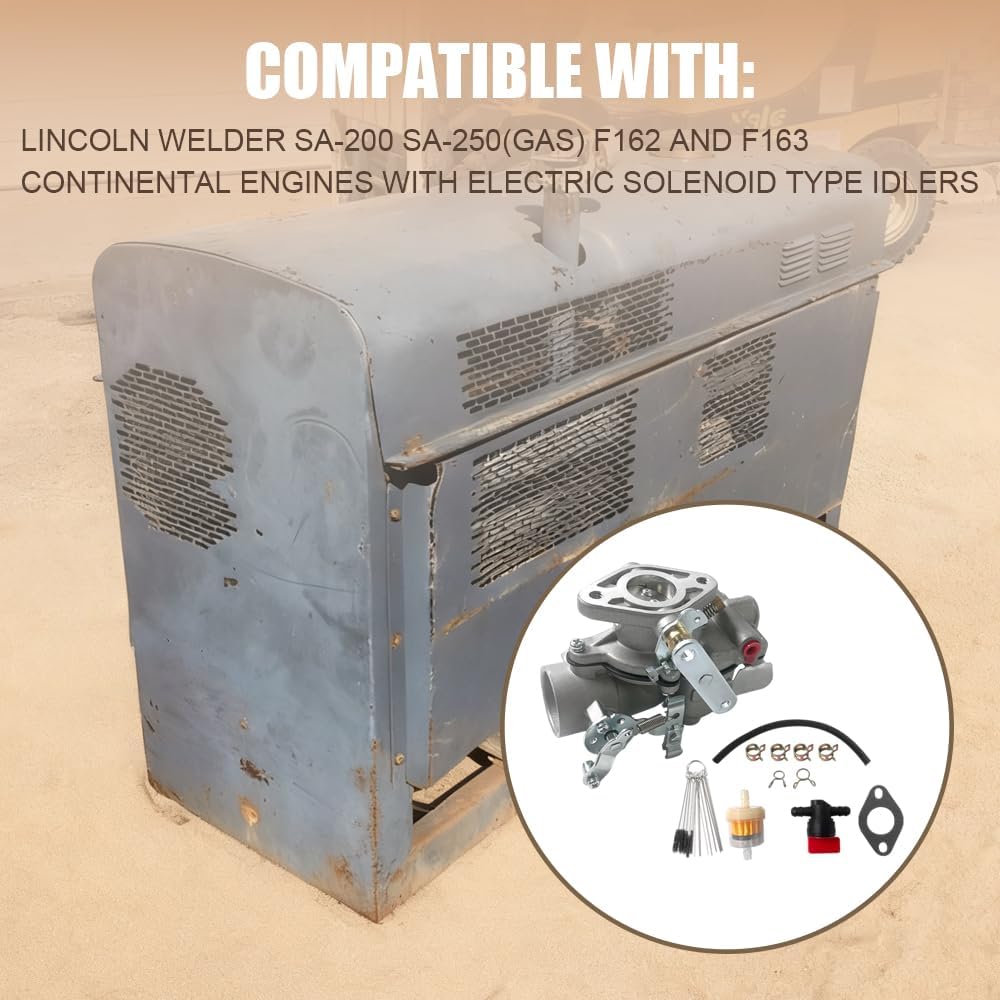 Carburetor Replacement for Lincoln Welder SA-200 SA-250, Compatible with Zenith 13713B 13713 Carburetor, Fuel System Repair Part - OEM# 13713 13713B Equivalent