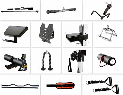 Miniatura 6 de MiM USA Pro Master 1001 Smith Machine Entrenador funcional, máquina de gimnasio todo en uno con banco de pesas adicional, predicador Curl y