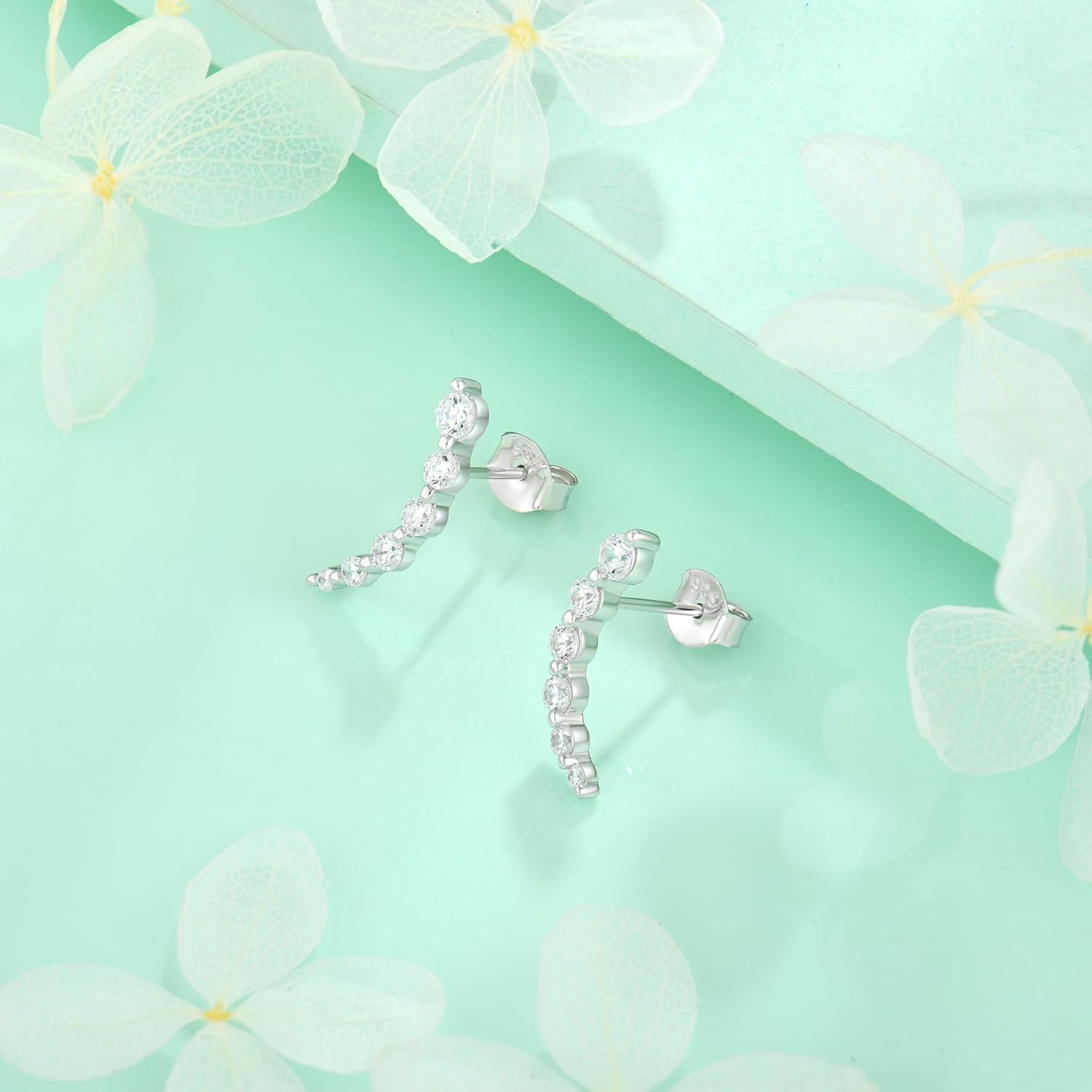 Starchenie 925 Sterling Silver Climber Earring Ear Crawler Stud Earrings for Women - Image 5