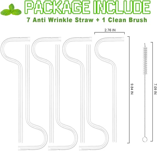 Miniatura 3 de 7 popotes de plástico reutilizables antiarrugas, divertidos popotes sin arrugas, evitan arrugas de labios y pajitas de plástico duraderas e intactas