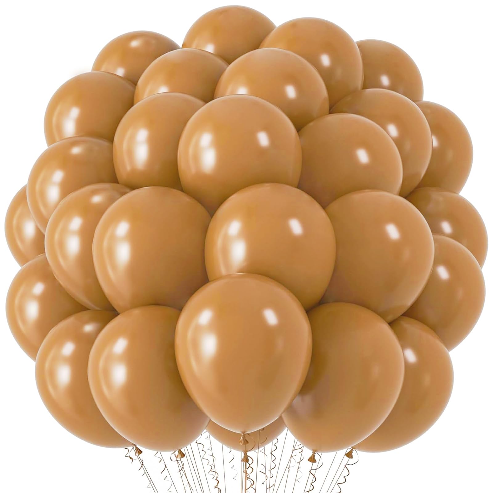 Voircoloria 66pcs Brown Latex Party Balloons, 12inch